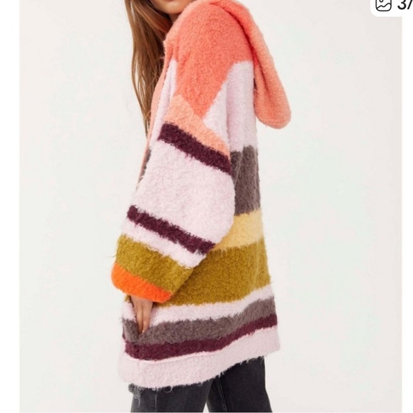 LIKE NEW FREE PEOPLE dream team striped oversized cardigan size XS - Picture 6 of 9